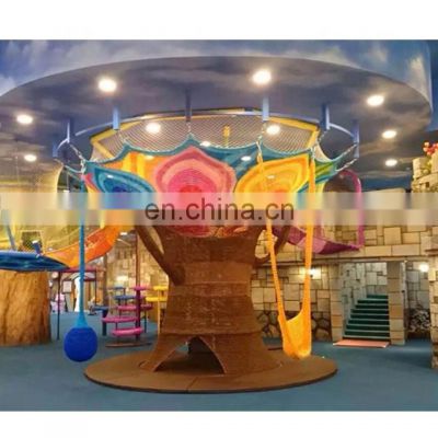 Customized Indoor Colorful Playground Crotheted Rainbow Climbing Rope Net For Children