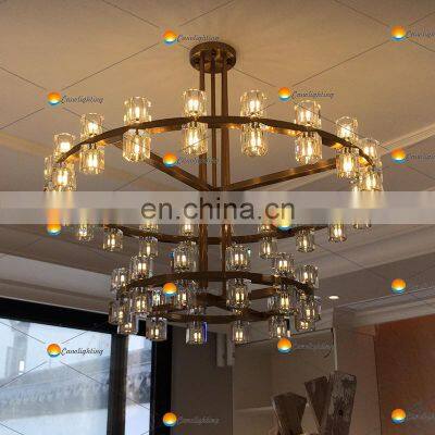 Hengzhi Americas Design Crystal Hanging Lamps ARCACHON LED ROUND TWO-TIER CHANDELIER 60\