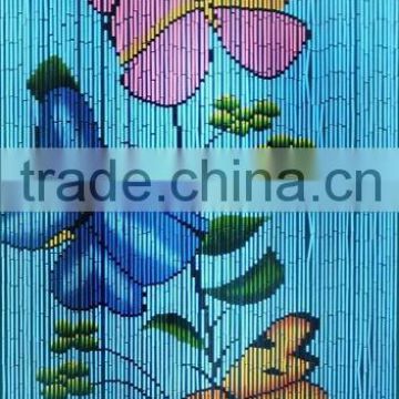 High quality best selling Bamboo Door Curtain with Butterflies on blue Background in Viet Nam