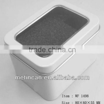 rectangular Tin Box With PVC Window for watch package