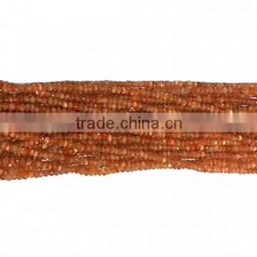 AAA Sunstone Rondelle faceted Micro Beads 3-4 mm 13.5"inches Strand length AAA