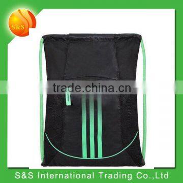 fashionable and durable sport polyester mesh drawstring bag backpack