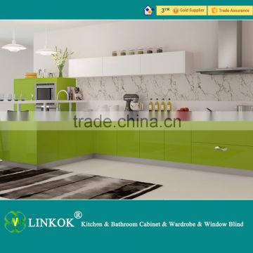 Apartment project use glossy MDF kitchen cabinets