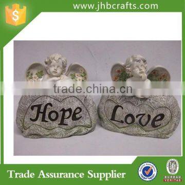 Wholesale Resin Angels Garden Decoration With Sign