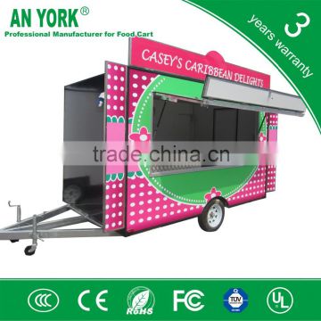 2015 HOT SALES BEST QUALITY single axle food cart three window food cart two window food cart