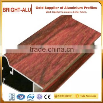 Wooden Transfer Aluminum Extrusion Profile for making Windows /doors/ casenment/shower room