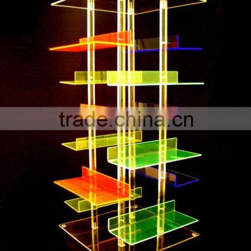 4Color 12-shelves Acrylic Shoe Display Stand (Rack /Shelf / Holder /Riser / Pedestal )