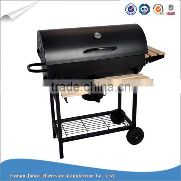 Large Barrel Outdoor Barbecue Grill with Ash Catcher Charcoal BBQ