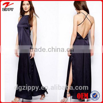 2016 New design and high quality sexy gambar model gaun satin long dress