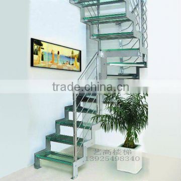Hot straight glass staircase 9004-2