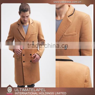 Latest design double breasted custom tailored overcoat for men