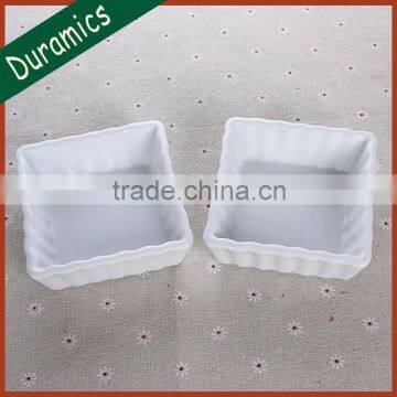 White ceramic square small baker