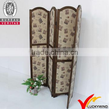 Luckywind vintage chinese solid wood folding screen