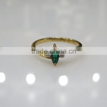 Emerald Diamond Gold Ring 14K 0.05cts Dia 1.80gms Gold
