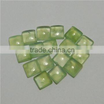 NATURAL PREHNITE CABOCHON GOOD COLOR & QUALITY 7 MM SQUARE LOT