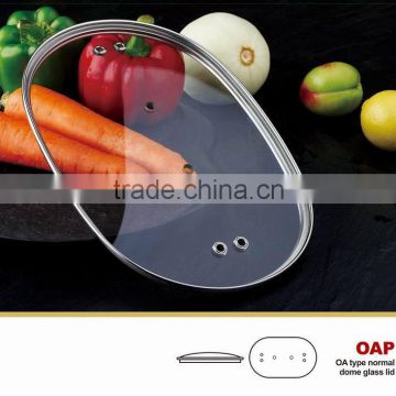 oval glass lid for NON-STICK pan elliptical glass cover