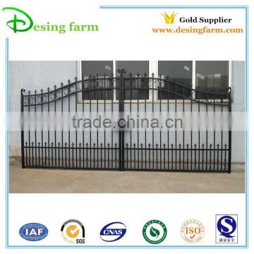 Black powder coated new design iron gate for home
