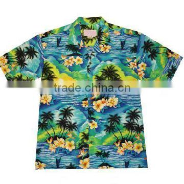 T/C 65/35 short sleeve hawaiian shirts for boy