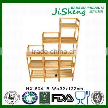 High Quality Solid Pure Natural Bamboo Display Shelf