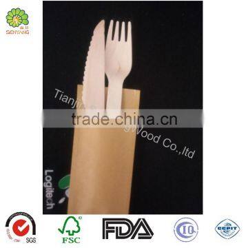 Wholesale dot party disposable wooden fork