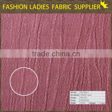 Nayon dyed crepe fabric, the dyed crepe fabric made in shaoxing keqiao. high quality dyed crepe fabric