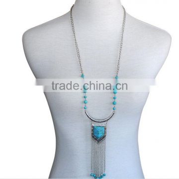 Alloy Gold color bead sweater necklace for lady
