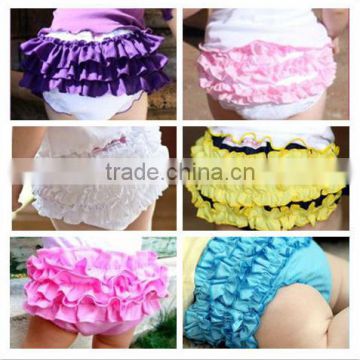2015 wholesale Colorful Ruffles Bloomer Infant Diaper Cover baby girls cotton diaper covers bloomer
