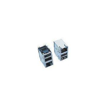 8p8c RJ45 Stacked Dauble Usb 2.0 Connector With 10/100/1000 Mangetics