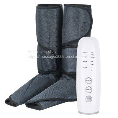 Easy to storage air compression therapy system foot massager with knee heating