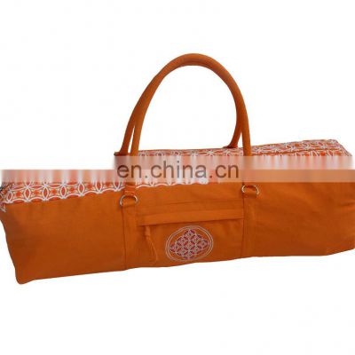 Top quality private label cotton canvas yoga gym bag Indian supplier