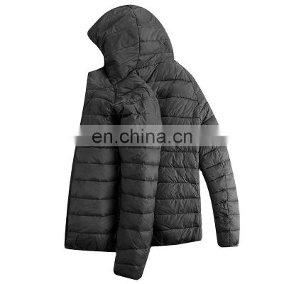 Light Men Puffer Jackets Foldable coat custom logo men's overcat down hooded winter jacket bubble coat High Quality Cotton jacke
