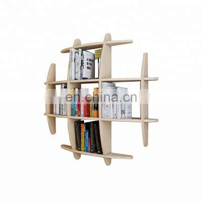 New design wood morden curved wall shelves