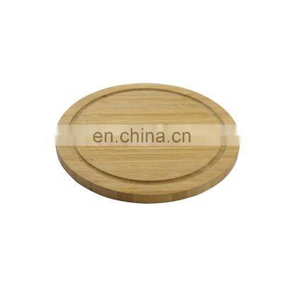 Organic Bamboo Chopping Board Round Cutting Board for Kitchen with Juice Groove