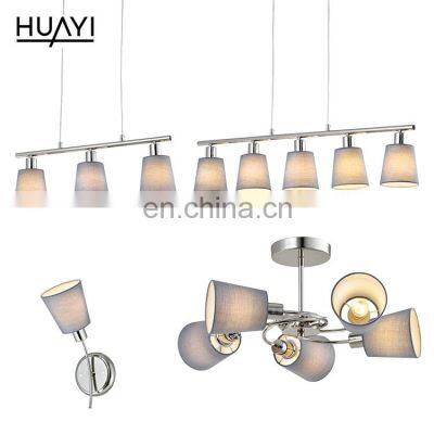 HUAYI China Modern Pendant Lobby Lighting Metal Lampshade Hanging Modern Chandelier Pendant Light