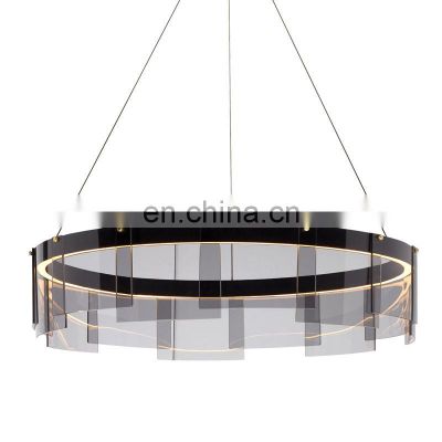 Dining Room Art Modern Indoor Decor Pendant Light Minimalist Design Glass Black Chandelier For Bedroom