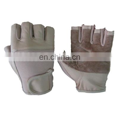 Men Women Half Finger Leather Training Workout Fitness Sports Safety Gloves Gym Gloves