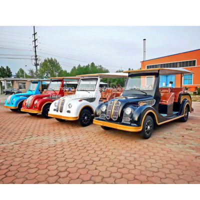Luxury electric sightseeing car, 8-person golf cart, vintage car