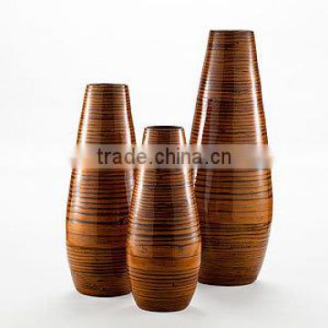 High quality best selling spun brown coffee bamboo vase from Viet Nam