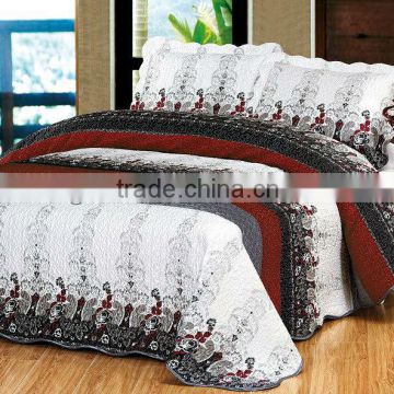 3Pcs Satin Printed Bedspread Set