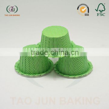 coated paper baking cupcake liners cups jag edge polka dots printed certificated material