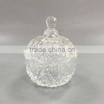 glass diamond candy jar with lid