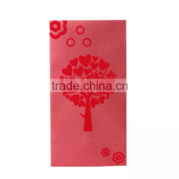 Custom made unique flocking chinese red envelop gold stamping paper money packet