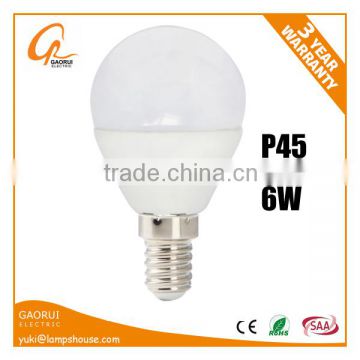 6w high power Led Bulb bright light 6500k 85-265v CE RoHS EMC LVD ERP Standard