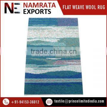 Hand Woven Flat Weave Green/Multi Wool Rugs