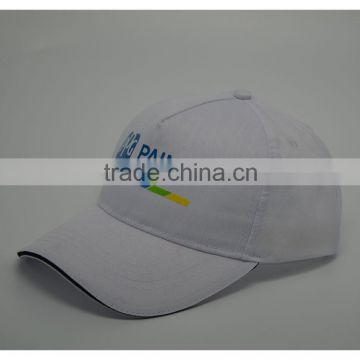 Printing cotton baseball cap with black sandwich sport cap outdoor hat