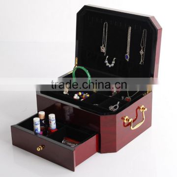 Chinese factories wholesale custom high-grade wooden jewelry box, multi-function makeup storage box