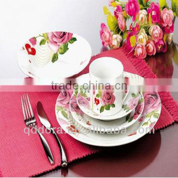 flower design dinner set,european design dinnerware,bright colored exclusive luxury dinnerware