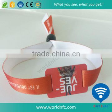 High Secure Fabric Wristband with Plastic Fastener