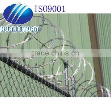 Boundary concertina razor wire fencing