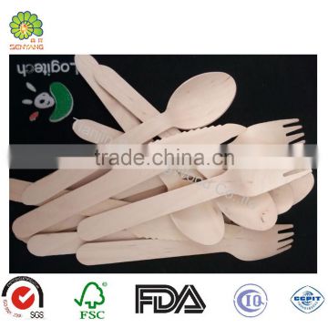 bulk package birch wooden cutlery set with cheap price